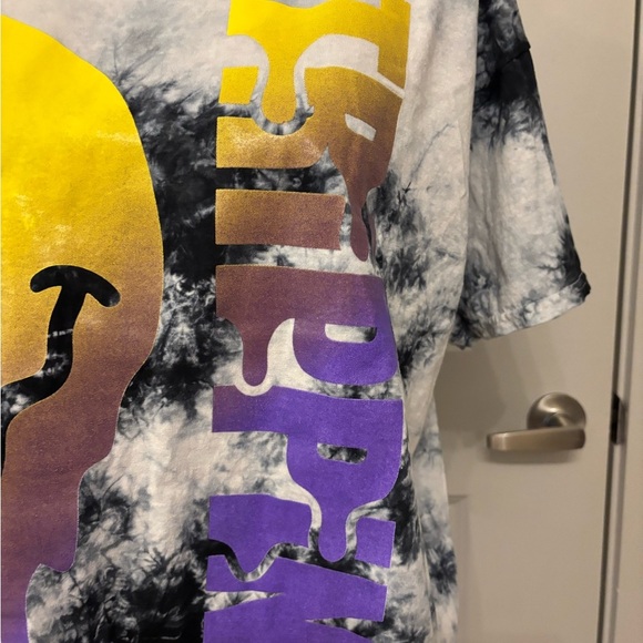 Trippy psychedelic black tie-dye basic tee size XL - Picture 5 of 10